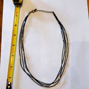 Silpada Silver, Leather, Crystal Necklace